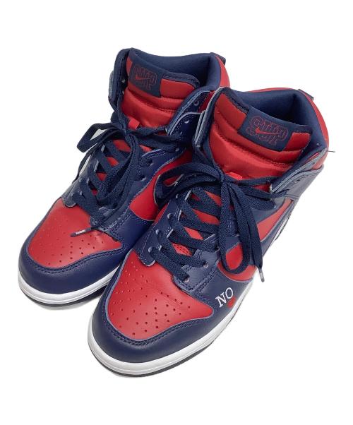 NIKE SB（ナイキエスビー）NIKE SB (ナイキエスビー) Supreme (シュプリーム) ハイカットスニーカー レッド×ネイビー サイズ:26cmの古着・服飾アイテム