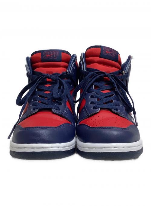 NIKE SB（ナイキエスビー）NIKE SB (ナイキエスビー) Supreme (シュプリーム) ハイカットスニーカー レッド×ネイビー サイズ:26cmの古着・服飾アイテム