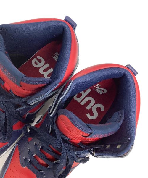 NIKE SB（ナイキエスビー）NIKE SB (ナイキエスビー) Supreme (シュプリーム) ハイカットスニーカー レッド×ネイビー サイズ:26cmの古着・服飾アイテム