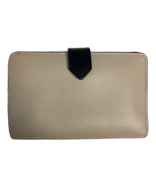 Kate Spade（ケイトスペード）Kate Spade (ケイトスペード) 2つ折り財布 ベージュ×ブラックの古着・服飾アイテム