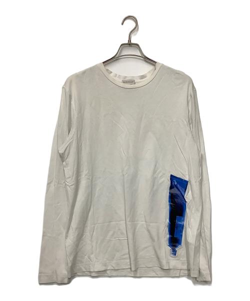 MONCLER（モンクレール）MONCLER (モンクレール) 長袖カットソー ホワイト×ブルー サイズ:XLの古着・服飾アイテム