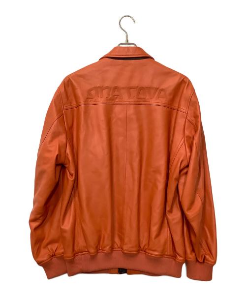 LUPO DI MARE SINA COVA（ルポ ディ マーレ シナコバ）LUPO DI MARE SINA COVA (ルポ ディ マーレ シナコバ) ラムレザージャケット ネイビー×オレンジ サイズ:LLの古着・服飾アイテム