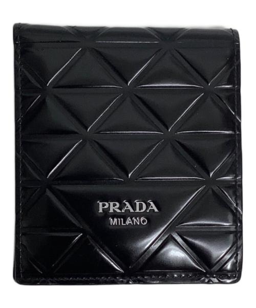 PRADA（プラダ）PRADA (プラダ) 2つ折り財布 ブラックの古着・服飾アイテム