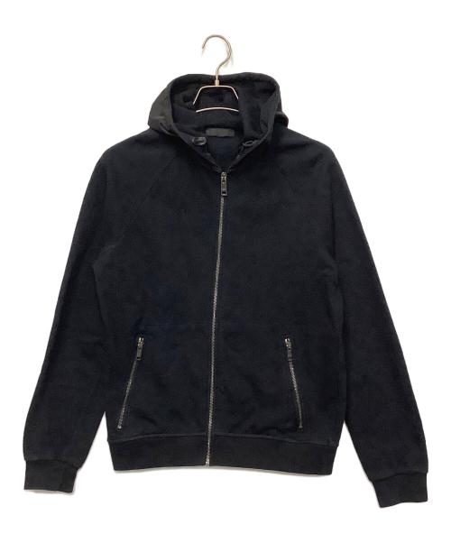 PRADA（プラダ）PRADA (プラダ) ナイロン切り替えジップパーカー ブラック サイズ:Sの古着・服飾アイテム