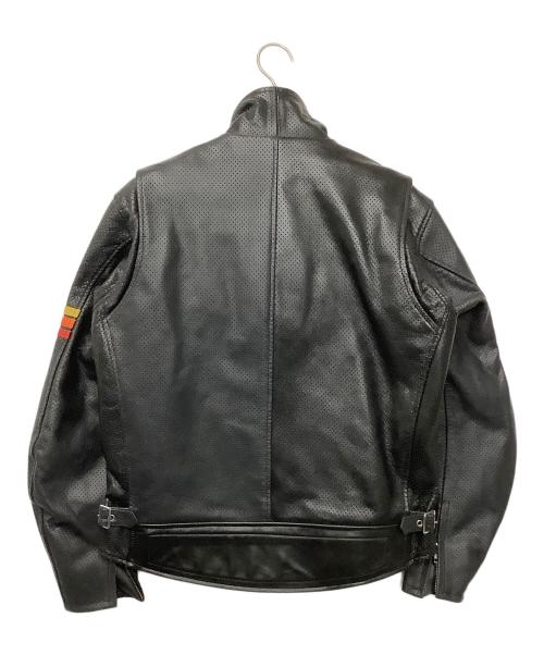 BATES（ベイツ）BATES (ベイツ) パンチングレザージャケット ブラック サイズ:XLの古着・服飾アイテム