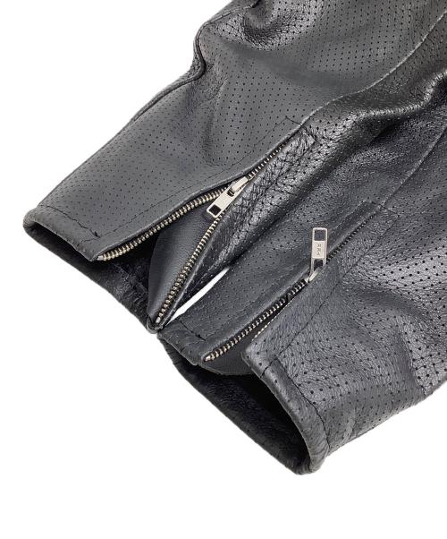 BATES（ベイツ）BATES (ベイツ) パンチングレザージャケット ブラック サイズ:XLの古着・服飾アイテム