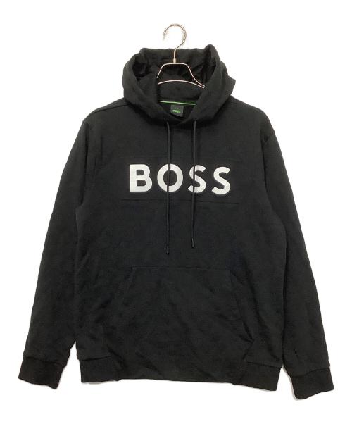 HUGO BOSS（ヒューゴ ボス）HUGO BOSS (ヒューゴ ボス) プルオーバーパーカー ブラック サイズ:Lの古着・服飾アイテム