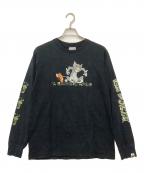 A BATHING APE×TOM and JERRYア ベイシング エイプ×トム アンド ジェリー）の古着「プリントカットソー」｜ネイビー