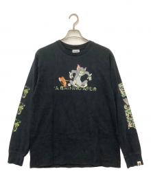 A BATHING APE×TOM and JERRY（ア ベイシング エイプ×トム アンド ジェリー）の古着「プリントカットソー」｜ネイビー