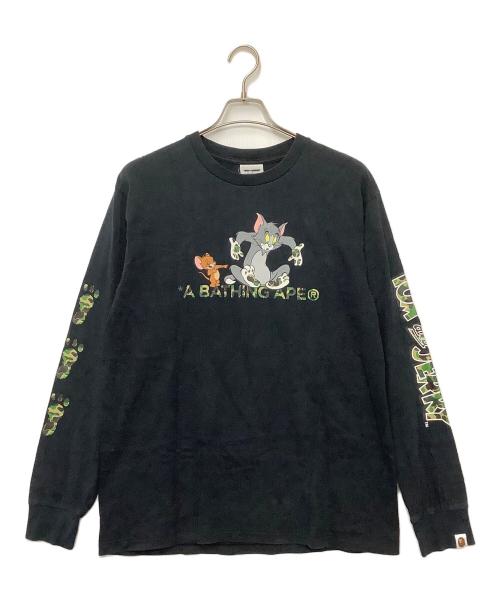 A BATHING APE（ア ベイシング エイプ）A BATHING APE (ア ベイシング エイプ) TOM and JERRY (トム アンド ジェリー) プリントカットソー ネイビー サイズ:Lの古着・服飾アイテム