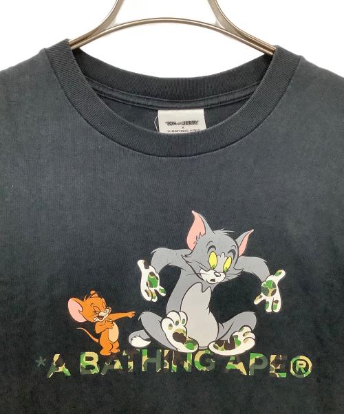 A BATHING APE（ア ベイシング エイプ）A BATHING APE (ア ベイシング エイプ) TOM and JERRY (トム アンド ジェリー) プリントカットソー ネイビー サイズ:Lの古着・服飾アイテム