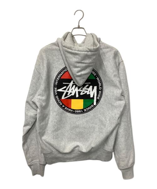stussy（ステューシー）stussy (ステューシー) プルオーバーパーカー グレー サイズ:Mの古着・服飾アイテム