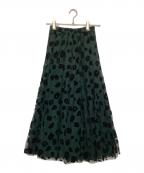 TRANOIトラノイ）の古着「leopard tulle skirt」｜グリーン