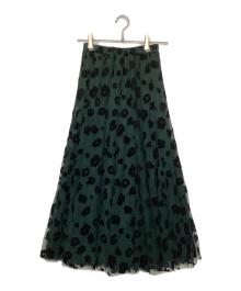 TRANOI（トラノイ）の古着「leopard tulle skirt」｜グリーン