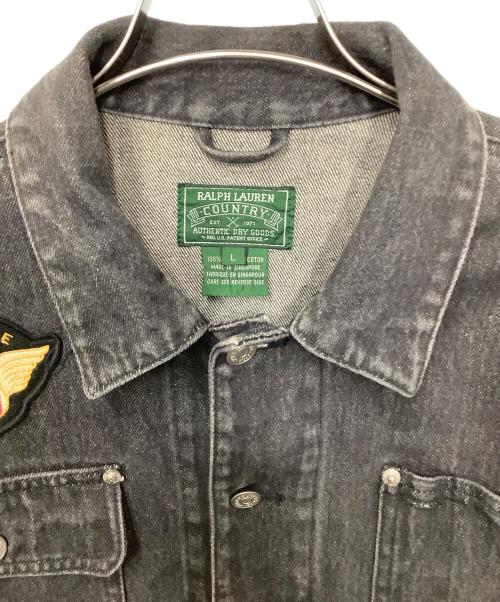 RALPH LAUREN COUNTRY（ラルフローレンカントリー）RALPH LAUREN COUNTRY (ラルフローレンカントリー) ヴィンテージデニムジャケット ブラック サイズ:Lの古着・服飾アイテム