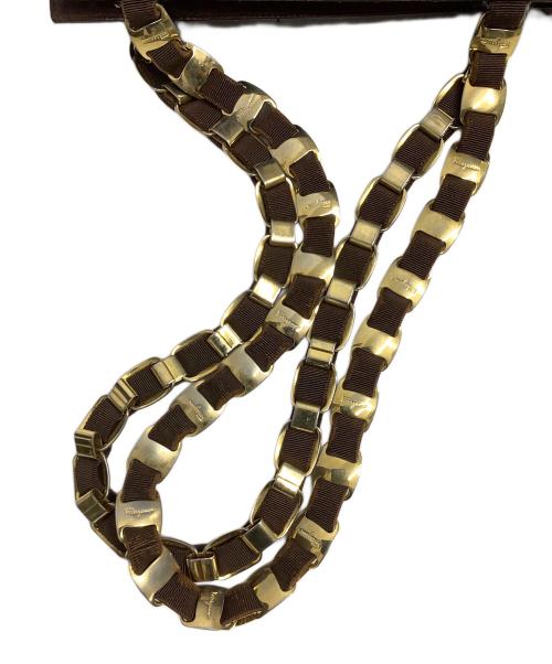 Salvatore Ferragamo（サルヴァトーレ フェラガモ）Salvatore Ferragamo (サルヴァトーレ フェラガモ) チェーンショルダーバッグ ブラウンの古着・服飾アイテム