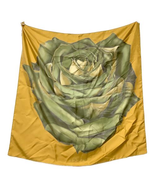 GUCCI（グッチ）GUCCI (グッチ) 大判スカーフ イエロー×グリーン サイズ:86.5の古着・服飾アイテム