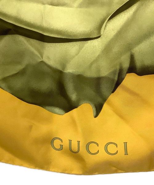 GUCCI（グッチ）GUCCI (グッチ) 大判スカーフ イエロー×グリーン サイズ:86.5の古着・服飾アイテム