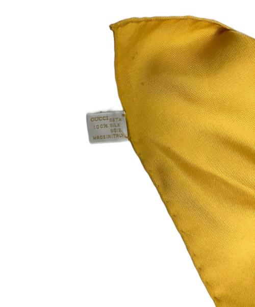 GUCCI（グッチ）GUCCI (グッチ) 大判スカーフ イエロー×グリーン サイズ:86.5の古着・服飾アイテム