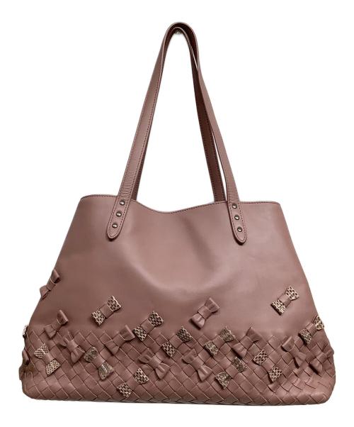 BOTTEGA VENETA（ボッテガベネタ）BOTTEGA VENETA (ボッテガベネタ) リボンレザートートバッグ ピンクの古着・服飾アイテム