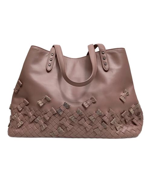 BOTTEGA VENETA（ボッテガベネタ）BOTTEGA VENETA (ボッテガベネタ) リボンレザートートバッグ ピンクの古着・服飾アイテム