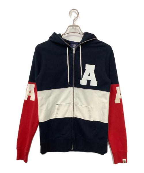 A BATHING APE（ア ベイシング エイプ）A BATHING APE (ア ベイシング エイプ) ジップパーカー ネイビー サイズ:Sの古着・服飾アイテム