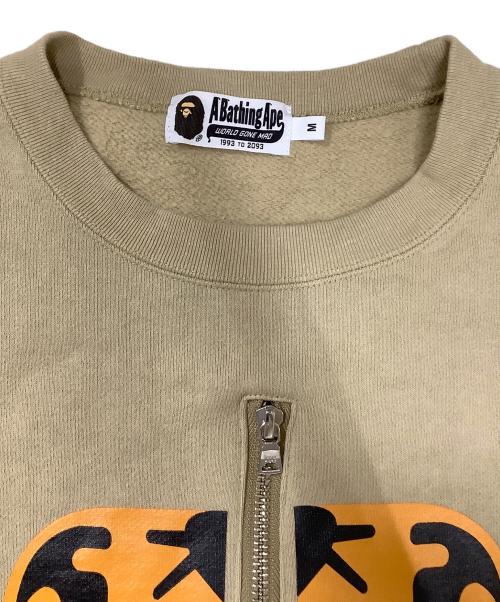 A BATHING APE（ア ベイシング エイプ）A BATHING APE (ア ベイシング エイプ) ハーフジップスウェット ベージュ サイズ:Mの古着・服飾アイテム