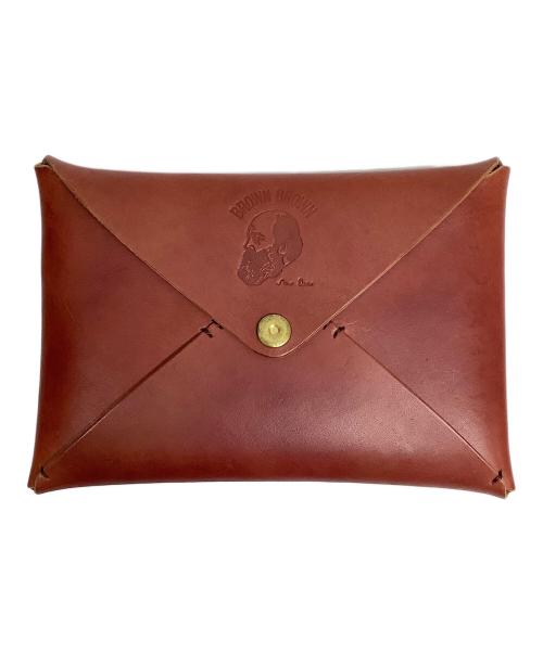 Brown Brown（ブラウンブラウン）BROWN BROWN (ブラウンブラウン) レザークラッチバッグ レッドの古着・服飾アイテム