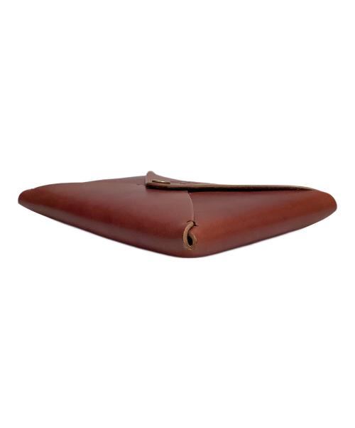 Brown Brown（ブラウンブラウン）BROWN BROWN (ブラウンブラウン) レザークラッチバッグ レッドの古着・服飾アイテム