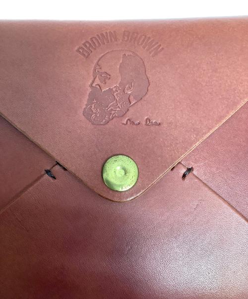 Brown Brown（ブラウンブラウン）BROWN BROWN (ブラウンブラウン) レザークラッチバッグ レッドの古着・服飾アイテム