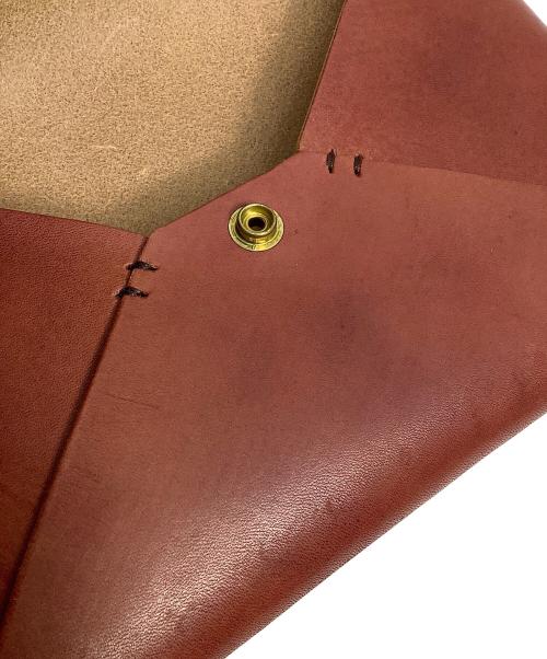 Brown Brown（ブラウンブラウン）BROWN BROWN (ブラウンブラウン) レザークラッチバッグ レッドの古着・服飾アイテム