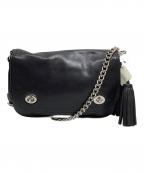 COACHコーチ）の古着「チェーンショルダーバッグ」｜ブラック