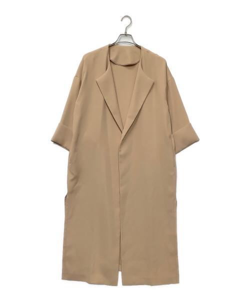 Noble（ノーブル）Noble (ノーブル) エステル二重織ガウンコート ベージュ サイズ:40の古着・服飾アイテム