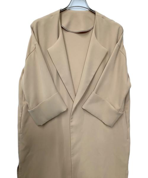 Noble（ノーブル）Noble (ノーブル) エステル二重織ガウンコート ベージュ サイズ:40の古着・服飾アイテム