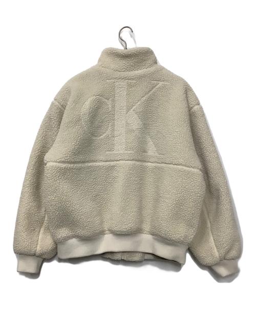 Calvin Klein Jeans（カルバンクラインジーンズ）Calvin Klein Jeans (カルバンクラインジーンズ) ボアジャケット ホワイト サイズ:Mの古着・服飾アイテム