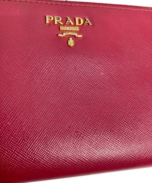 PRADA（プラダ）PRADA (プラダ) ラウンドファスナー財布 ピンクの古着・服飾アイテム