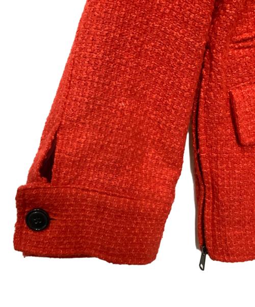 seyto（セイト）seyto (セイト) ハイネックツイードショートジャケット レッド サイズ:Sの古着・服飾アイテム