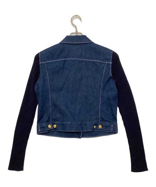 49AV junko shimada（フォーティーナインアベニュージュンコシマダ）49AV junko shimada (フォーティーナインアベニュージュンコシマダ) デニム切替ジャケット ブルー×ネイビー サイズ:38 未使用品の古着・服飾アイテム
