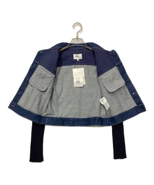49AV junko shimada（フォーティーナインアベニュージュンコシマダ）49AV junko shimada (フォーティーナインアベニュージュンコシマダ) デニム切替ジャケット ブルー×ネイビー サイズ:38 未使用品の古着・服飾アイテム