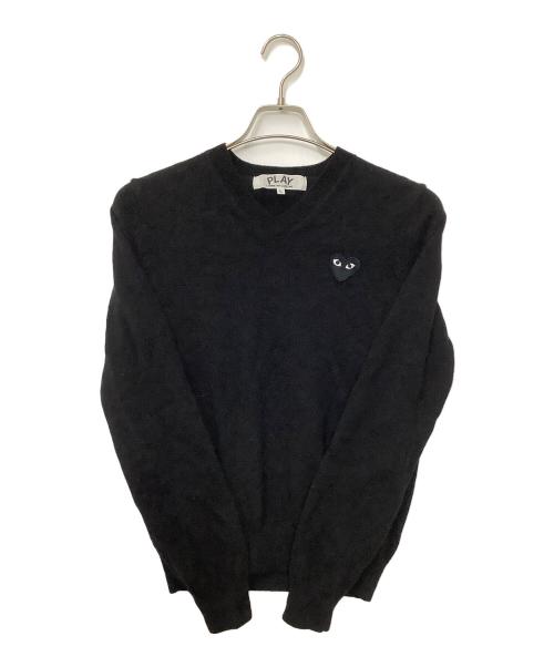 PLAY COMME des GARCONS（プレイコムデギャルソン）PLAY COMME des GARCONS (プレイコムデギャルソン) 薄手ニット ブラック サイズ:Lの古着・服飾アイテム