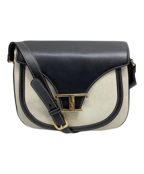 TOD'S（トッズ）TOD'S (トッズ) ショルダーバッグ ブラック×アイボリー サイズ:FREEの古着・服飾アイテム