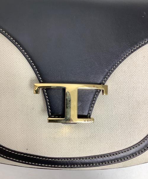 TOD'S（トッズ）TOD'S (トッズ) ショルダーバッグ ブラック×アイボリー サイズ:FREEの古着・服飾アイテム
