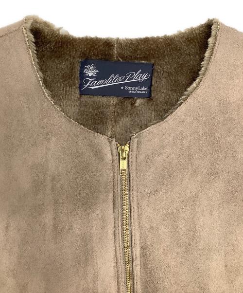 URBAN RESEARCH（アーバンリサーチ）URBAN RESEARCH (アーバンリサーチ) フェイクムートンノーカラーコート ブラウン サイズ:36の古着・服飾アイテム