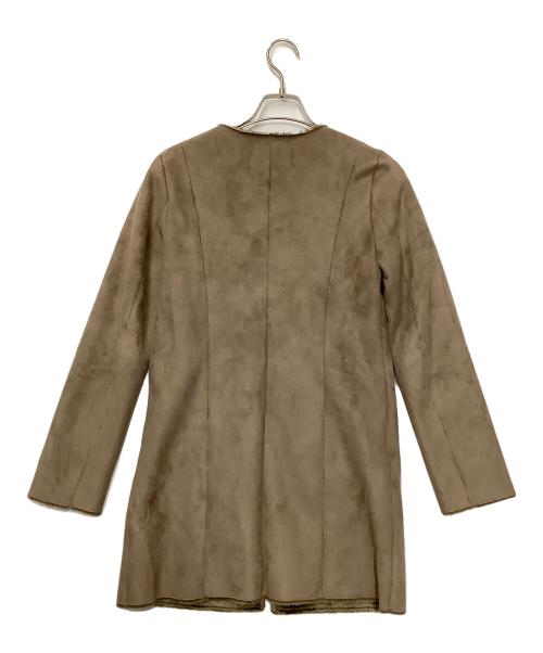 URBAN RESEARCH（アーバンリサーチ）URBAN RESEARCH (アーバンリサーチ) フェイクムートンノーカラーコート ブラウン サイズ:36の古着・服飾アイテム