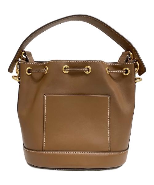 TORY BURCH（トリーバーチ）TORY BURCH (トリーバーチ) Tモノグラムレザーバケットバッグ ブラウンの古着・服飾アイテム