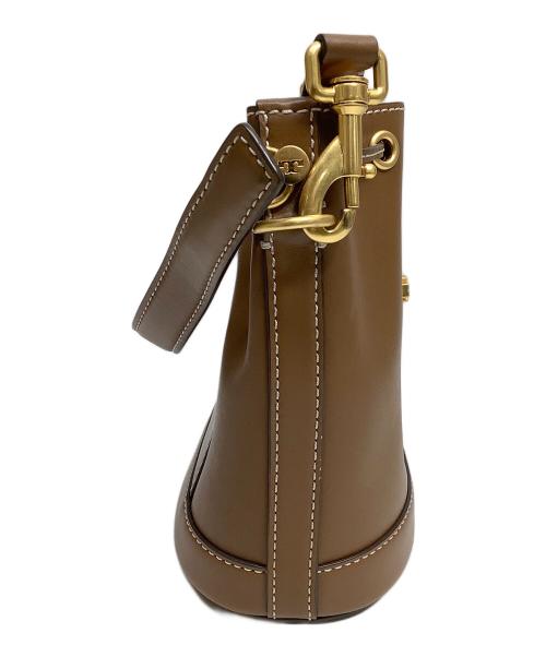 TORY BURCH（トリーバーチ）TORY BURCH (トリーバーチ) Tモノグラムレザーバケットバッグ ブラウンの古着・服飾アイテム