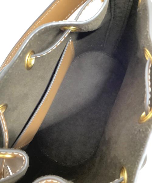 TORY BURCH（トリーバーチ）TORY BURCH (トリーバーチ) Tモノグラムレザーバケットバッグ ブラウンの古着・服飾アイテム