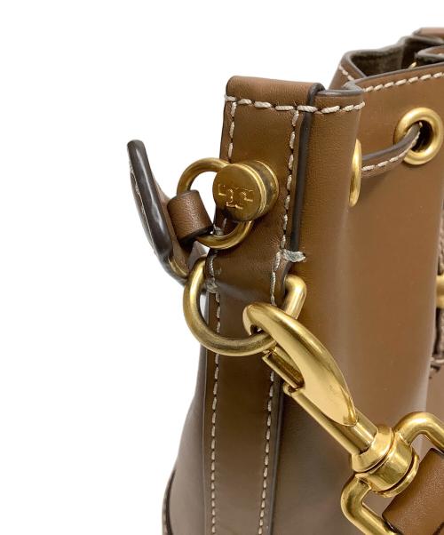 TORY BURCH（トリーバーチ）TORY BURCH (トリーバーチ) Tモノグラムレザーバケットバッグ ブラウンの古着・服飾アイテム