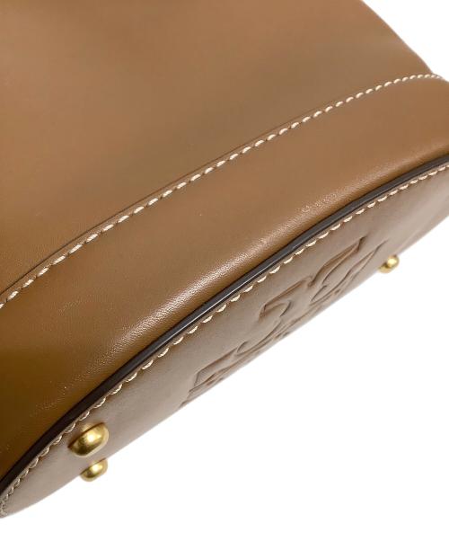 TORY BURCH（トリーバーチ）TORY BURCH (トリーバーチ) Tモノグラムレザーバケットバッグ ブラウンの古着・服飾アイテム