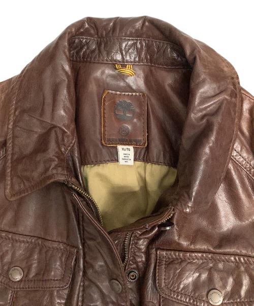 Timberland（ティンバーランド）Timberland (ティンバーランド) レザージャケット ブラウン サイズ:XLの古着・服飾アイテム